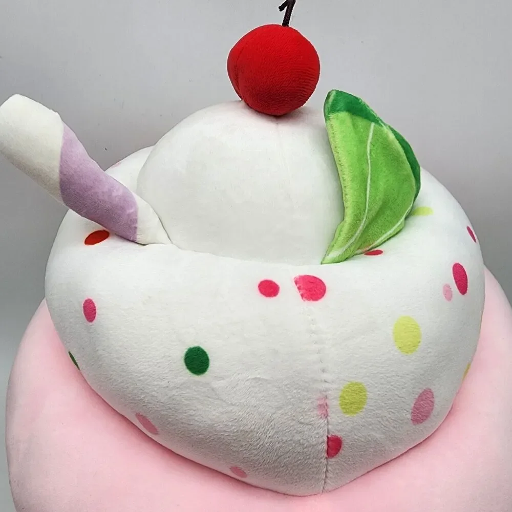Smoochy Pals Rainbow Cupcake Plush 12” Sunday Ice Cream Cherry on Top Squishy